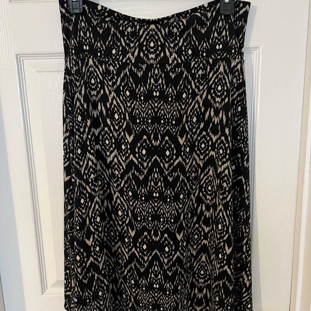 LuLaRoe Azure Black and Cream A-Line Skirt